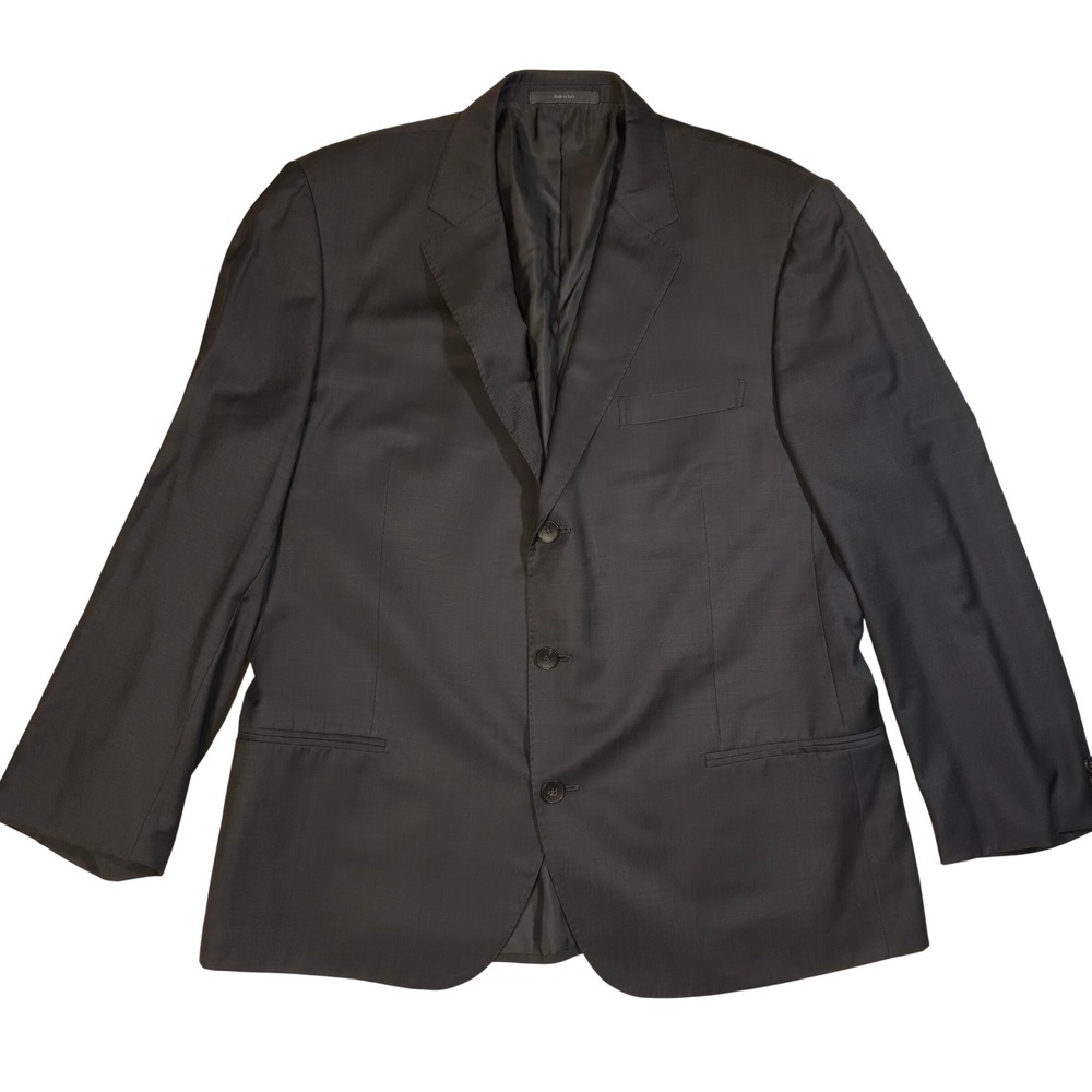 Gucci Vintage Mens Blazer Sport Coat Dark Grey/Black 3 Button Made in Italy 44R
